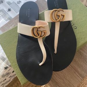 GUCCI GG Marmont Sandal White